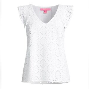 Lilly Pulitzer White Eyelet Lace Top